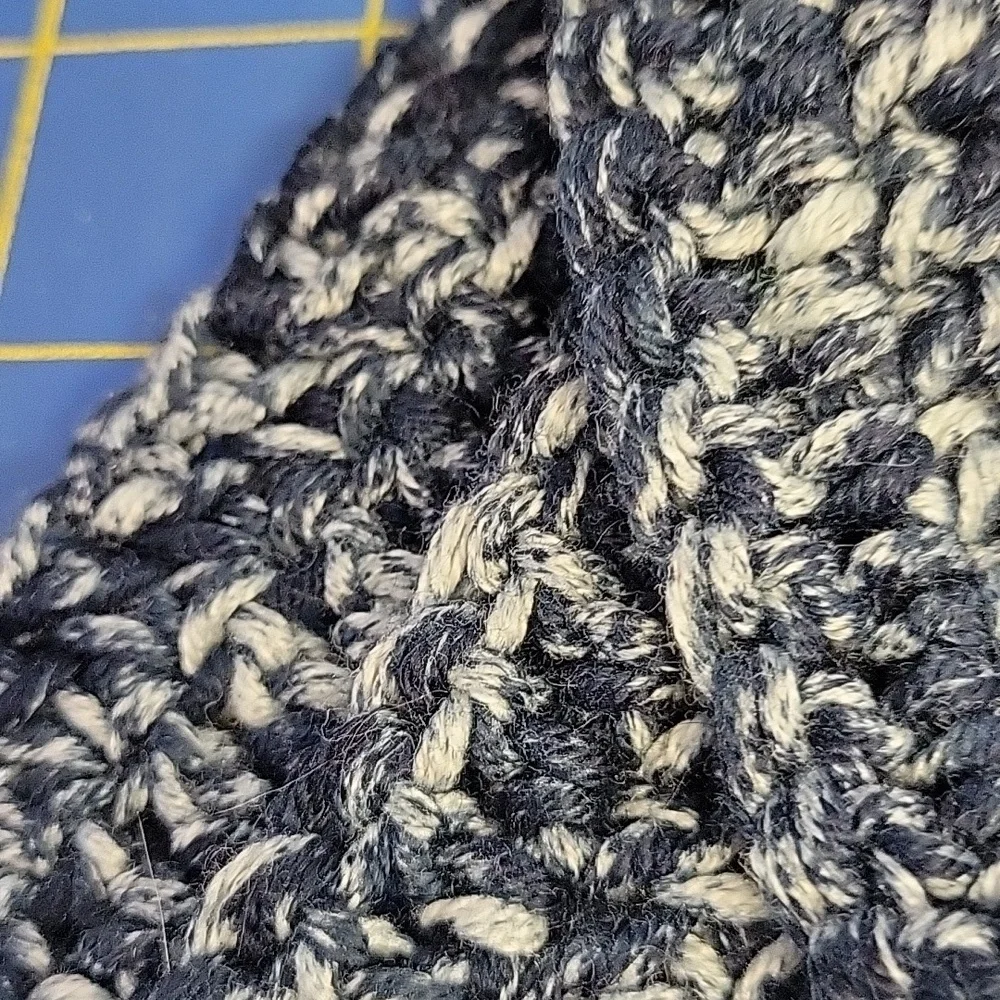 Blue White Hand Crocheted Tie 30